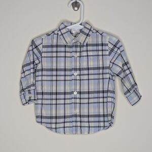 Janie and Jack Plaid Button Down Shirt 12-18m